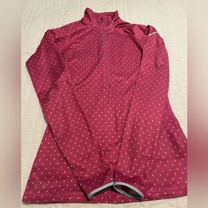 Nike Pro Dri-FIT Half Zip Pullover Women’s Small Pink Polka Dot
